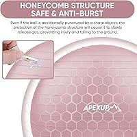 Vista 4 de APEXUP Pelota de yoga (M (19 "~22) 21.7 in + correa de tobillo para máquina de cable