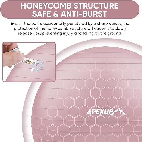 Miniatura 4 de APEXUP Pelota de yoga (M (19 "22) 21.7 in + correa de tobillo para máquina de cable