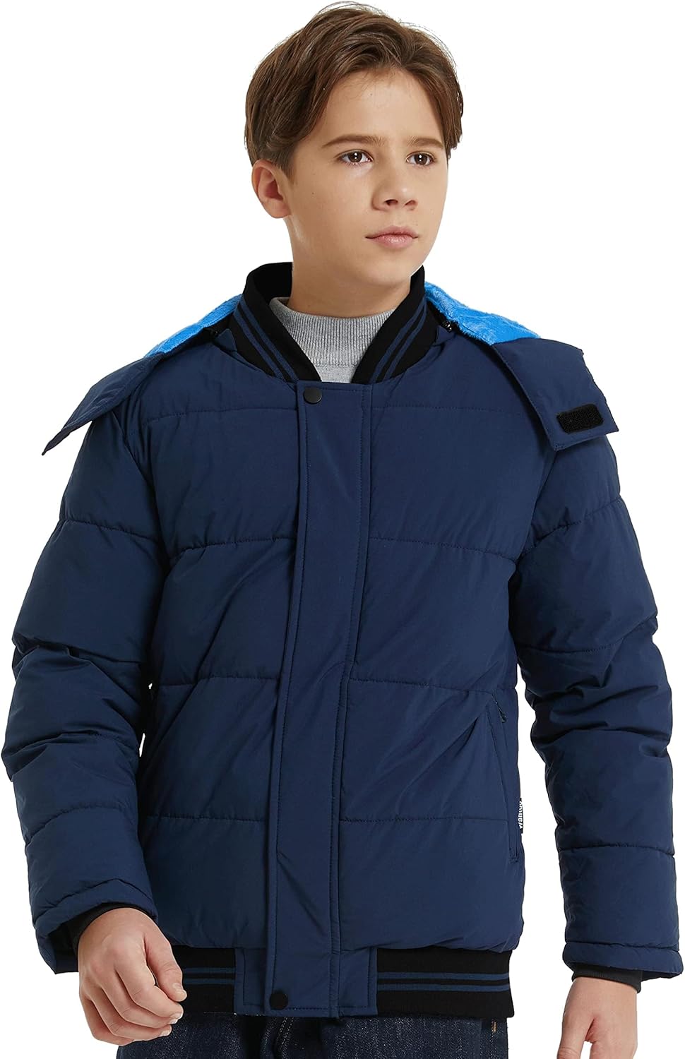 Wantdo Boy's Padded Winter Coat Water-Resistant Puffer Jacket with Removable Hood - Image 2