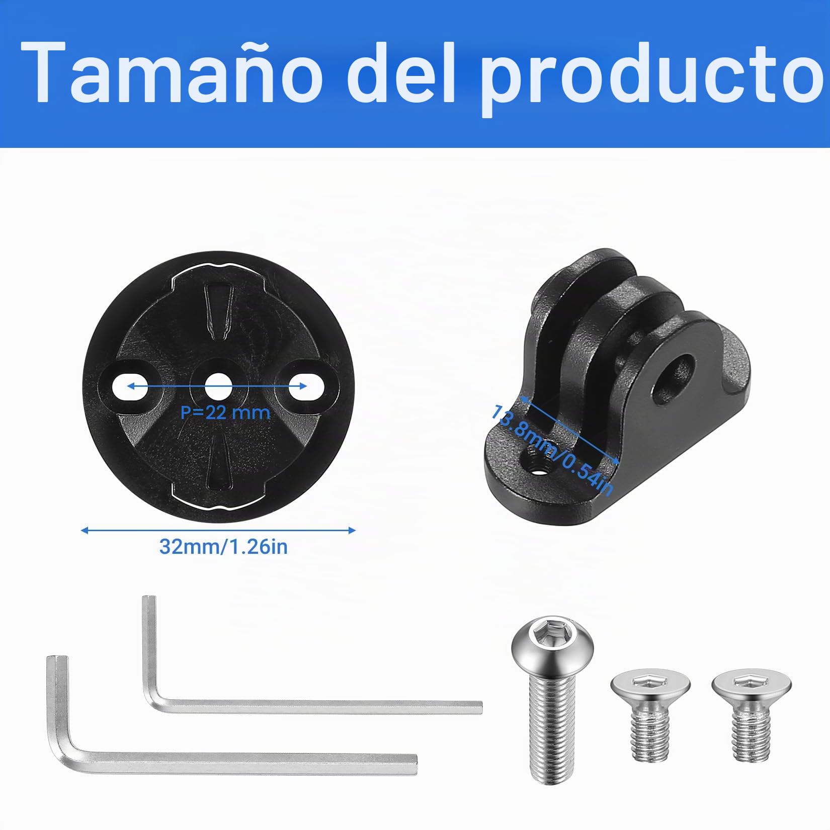 1 Juego Soporte Universal para Gopro y, Montaje para Bicicleta de Cámara de Acción y Computadora, Compatible con Edge (Distancia Entre Agujeros 22-24mm)