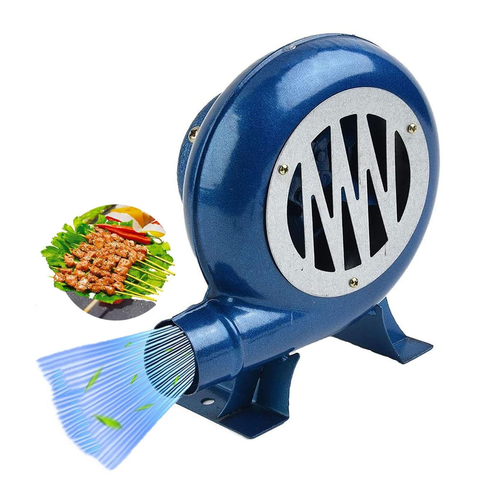 Ręczny wentylator do grilla, dmuchawa do grilla – ręczny wentylator korbowy, dmuchawa do popcornu, napowietrzacz grilla, zapalniczka (350 W)