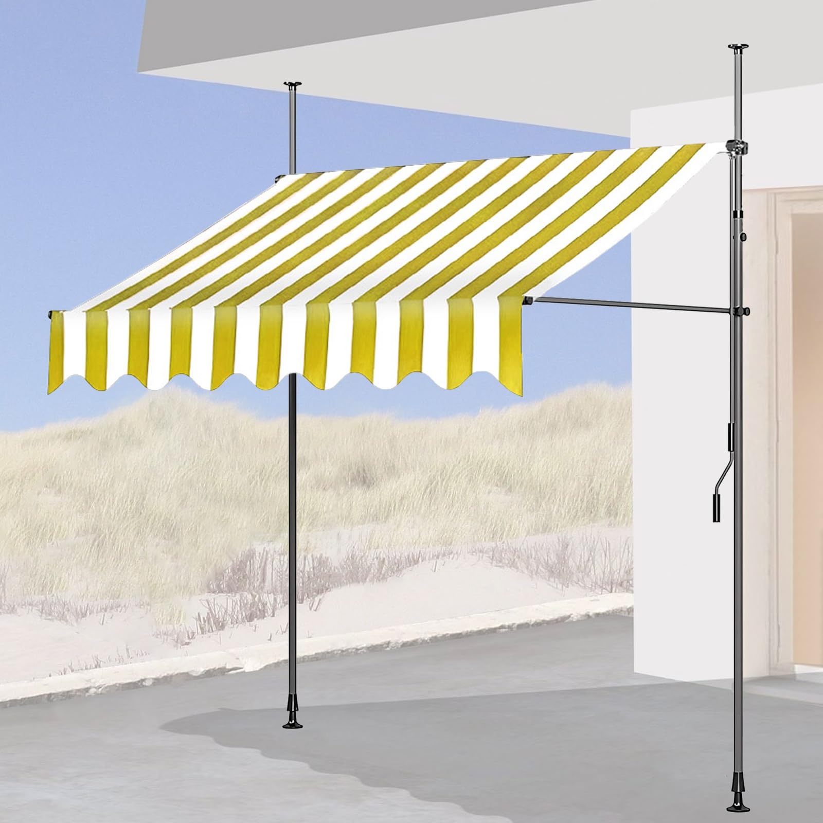 Store banne manuel pour un été au frais sur votre balcon ou terrasse ombragée