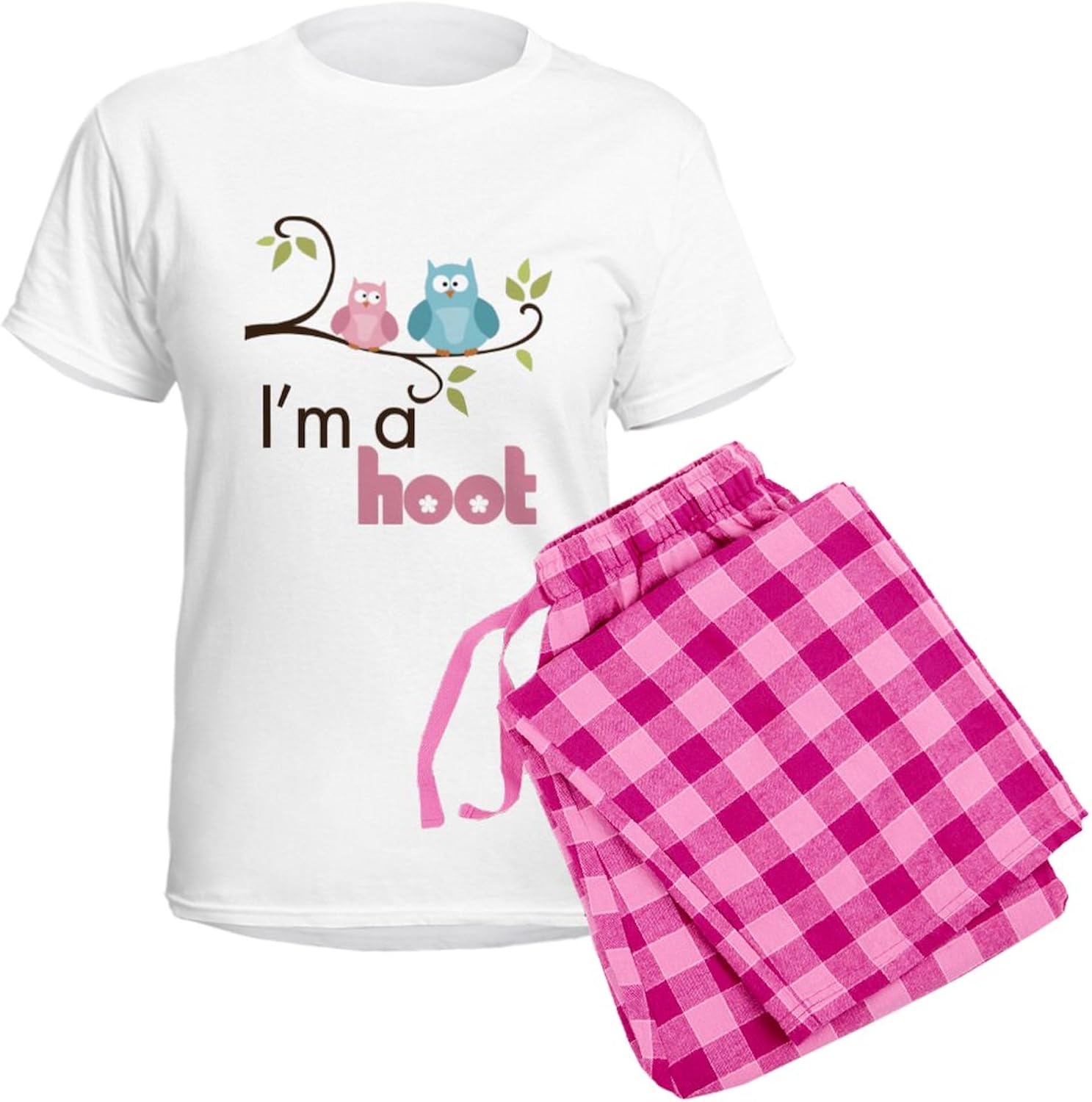 CafePress Hootgirl Women's Light Pajamas Women's Novelty Cotton Pajama Set, Comfortable PJ Sleepwear