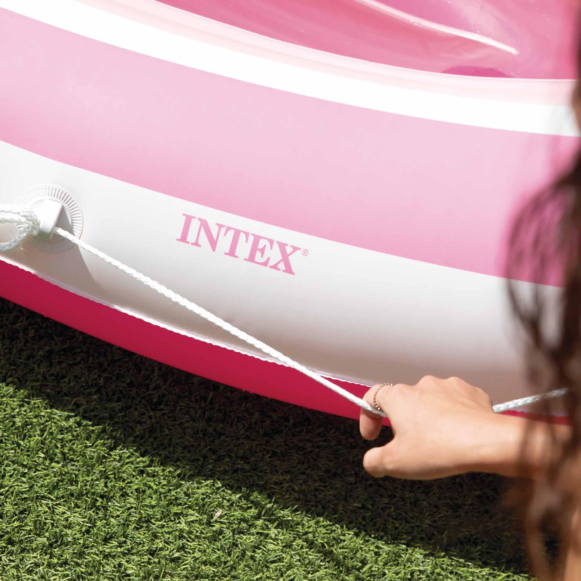 Intex 57804EU - Materassino Gonfiabile Mare Canotto Pink Paradise, Rosa, 244x119x97 cm