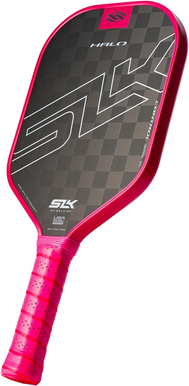 Selkirk Sport SLK Halo Raw Carbon Fiber Pickleball Paddle | Designed in The USA | Choose from The T700 Raw Carbon Fiber Power, The 18k Ultraweave Control, or The Kevlar Linkweave Thermoformed Pro