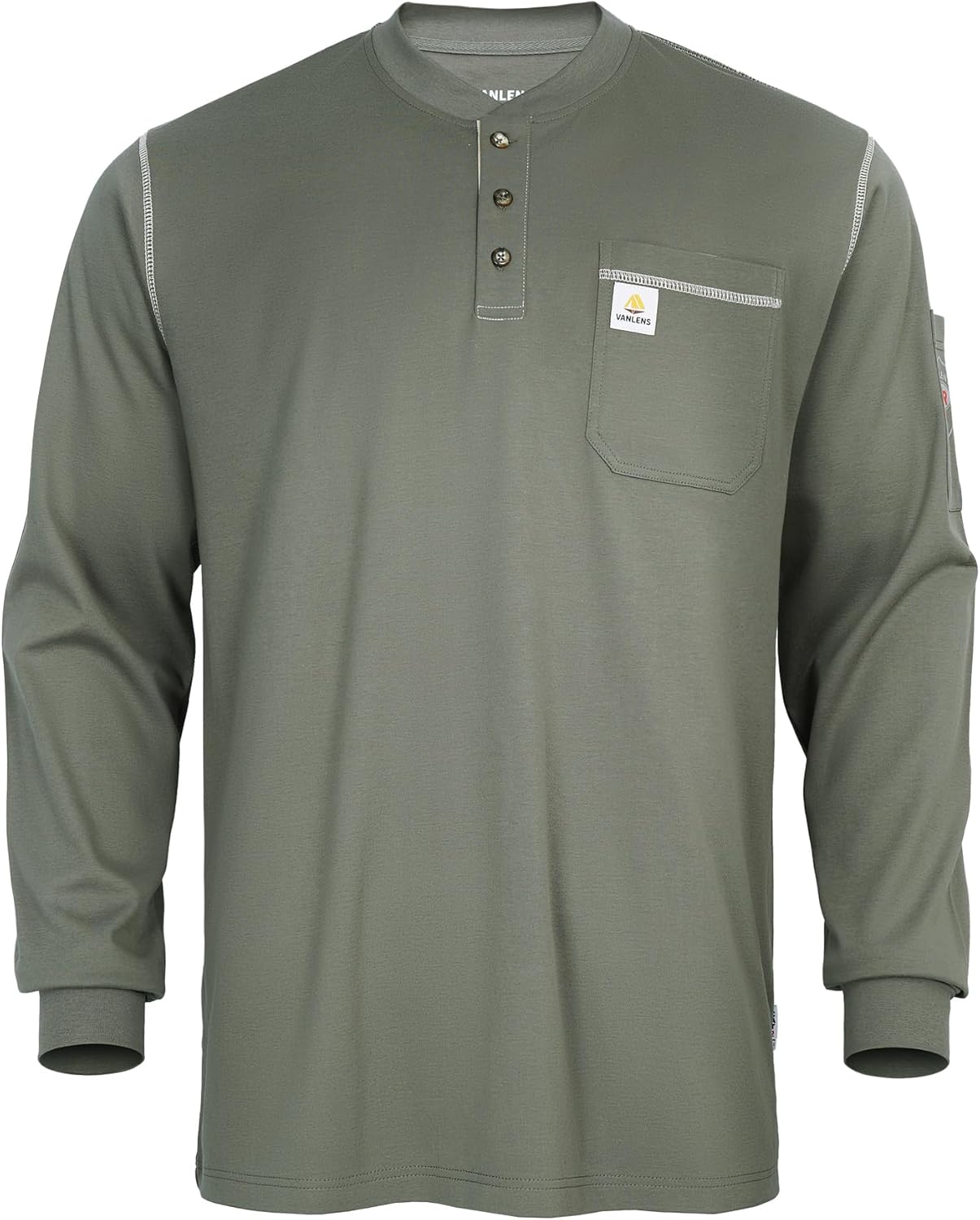 FR Shirts for Men Flame Resistant Shirt 5.5oz 100% Cotton Light Weight CAT2 Fire Retardant Henley Shirts