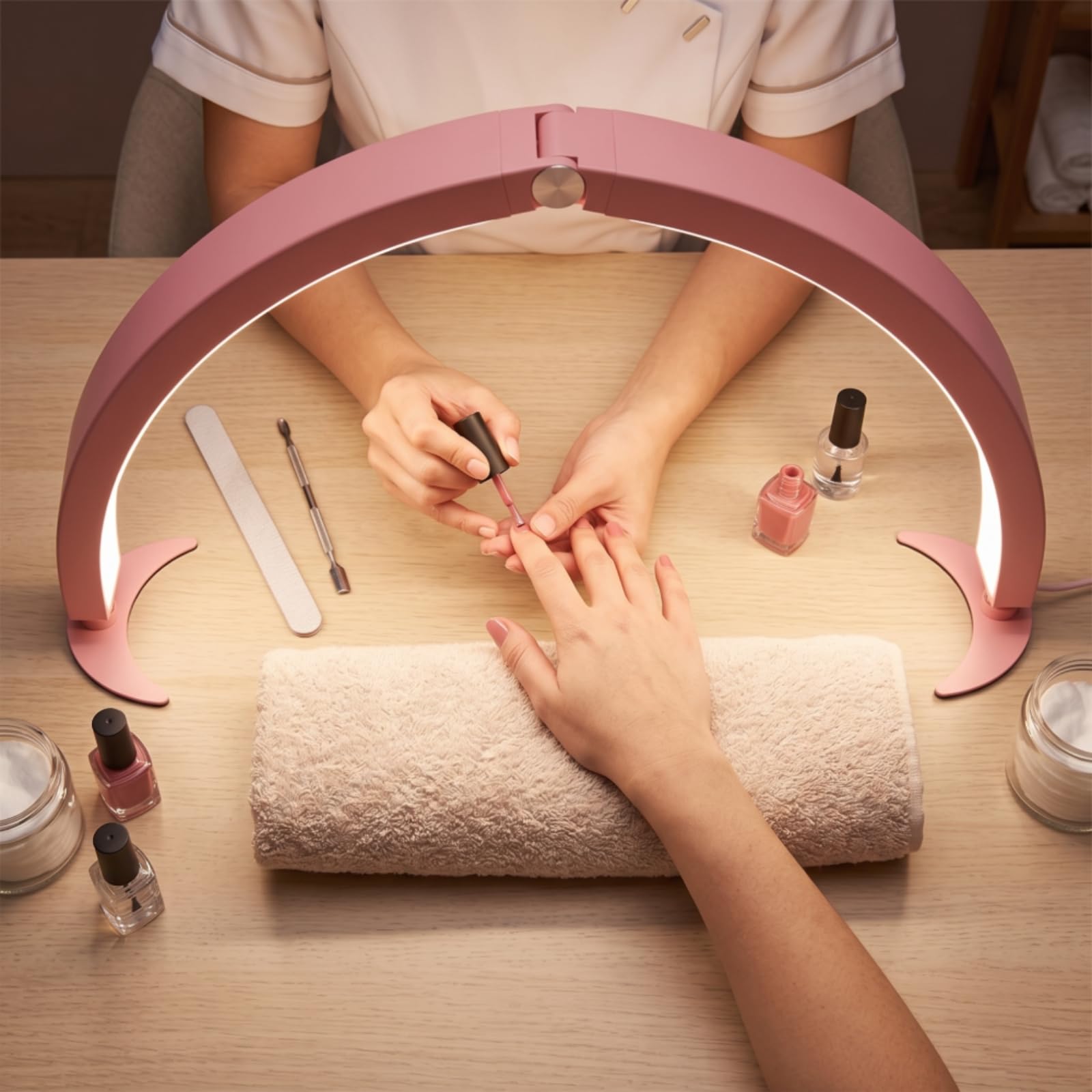 Lámpara Manicura Ajustable Lámpara Curva sin Sombras Luz Curva para Tatuadores, Negro