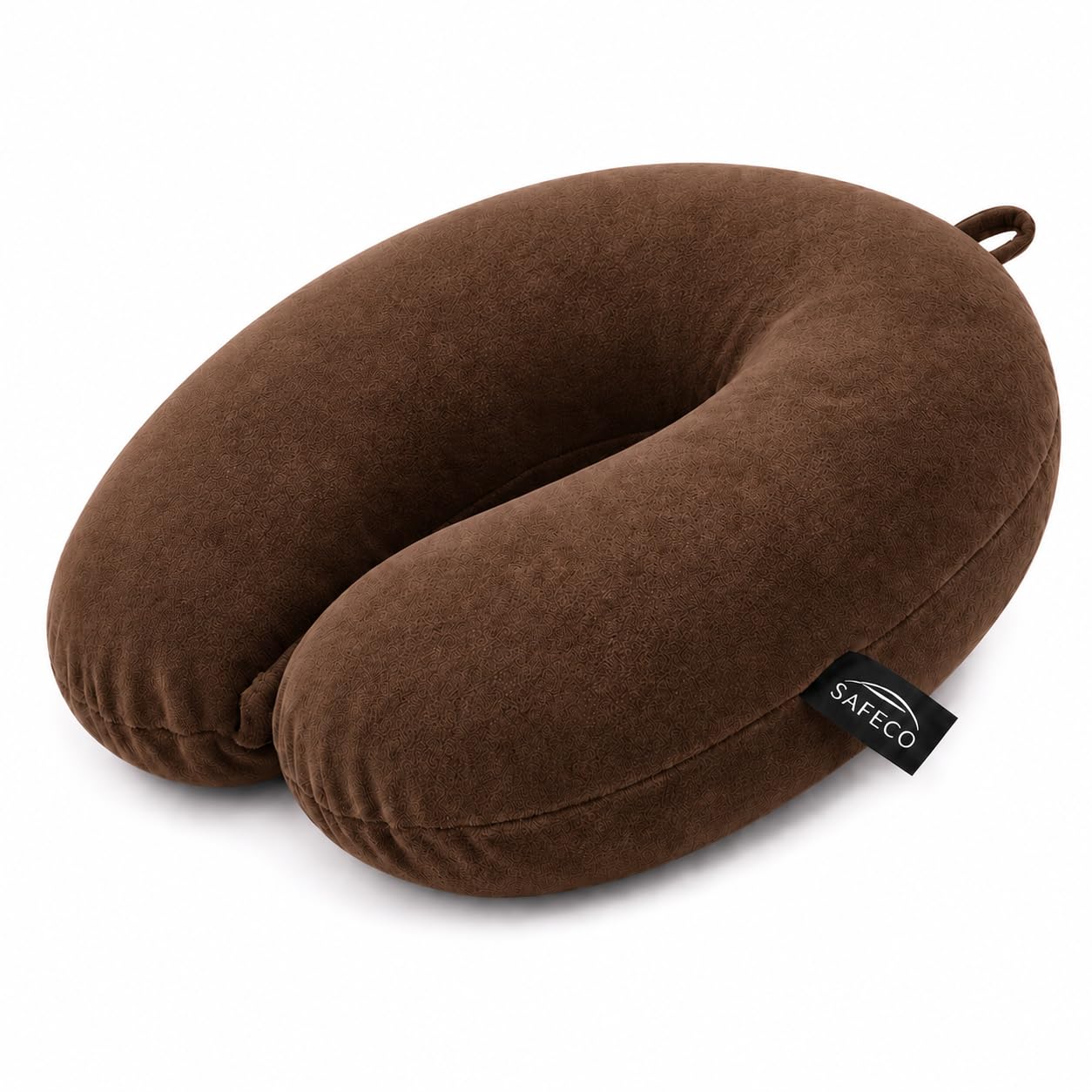 SafeCo Memory Foam Travel Neck Pillow – U Shape Soft Velvet Fabric Head & Neck Support Cushion for Aeroplane, Car & Office | Portable Sleeping Pillow Set for Men & Women (Brown)-image-42