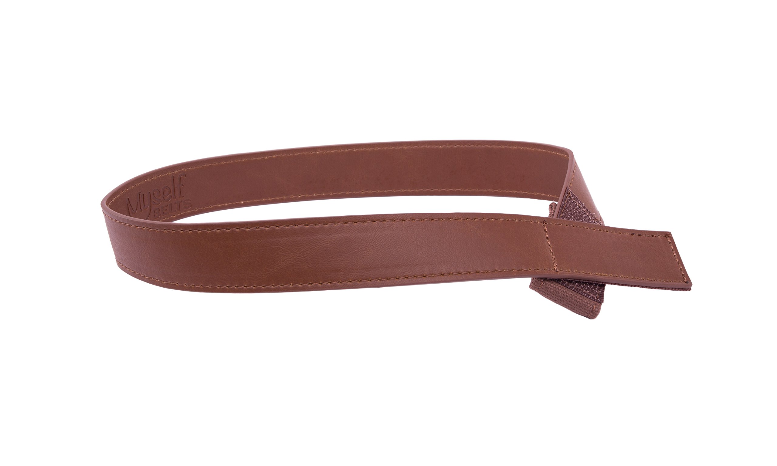 Myself Belts Unisex Easy One Handed Belt with Faux Buckle (Toddler/Little Kids/Big Kids) Light Brown 6 Little Kids One Size