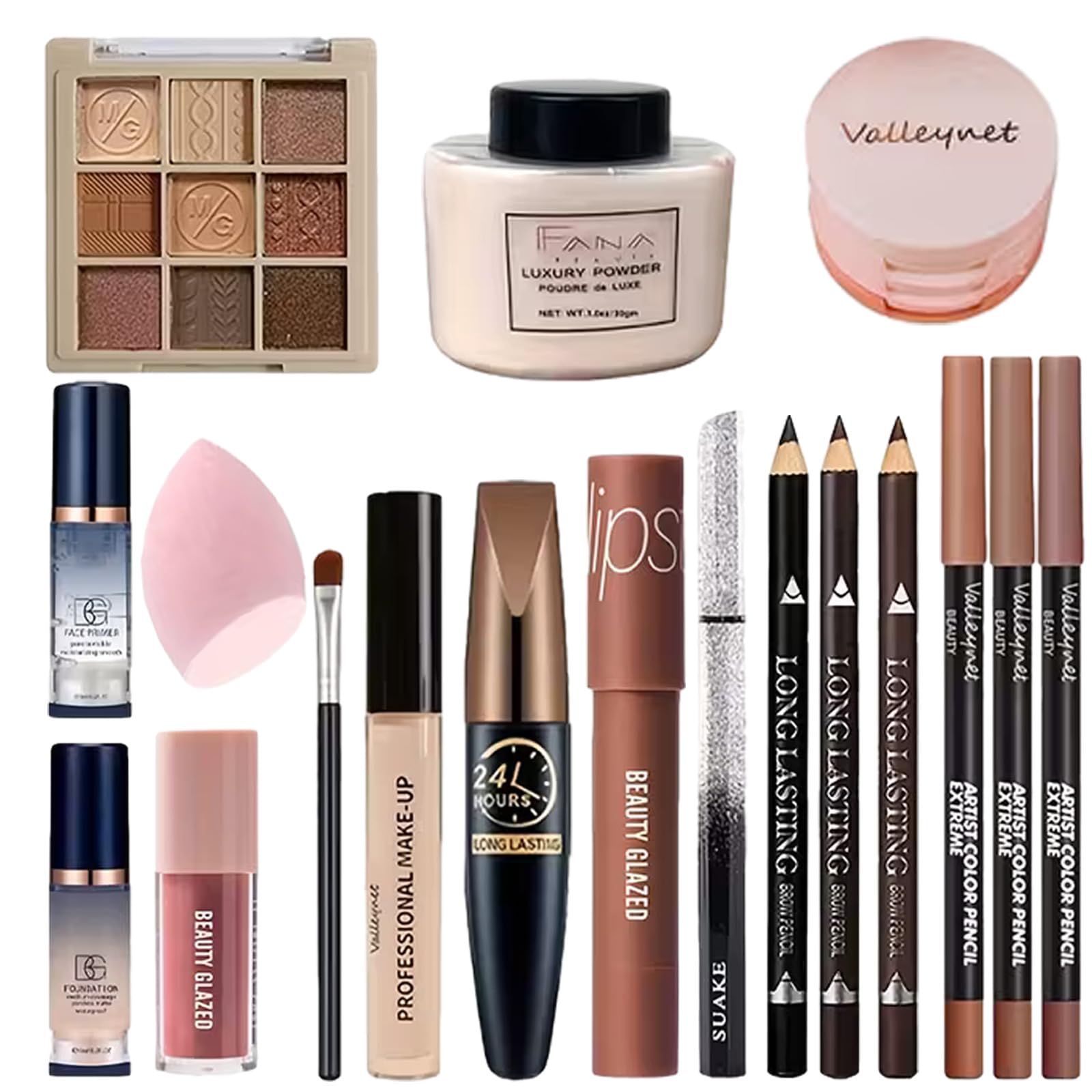 18点入りビューティーホリデーギフトセット、クリスマスコスメサプライズスターターメイクアップセット、女性用ホリデーメイクキットフルギフト、オールインワンプロフェッショナルメイクキット顔・唇・目元用コスメ＆ツール