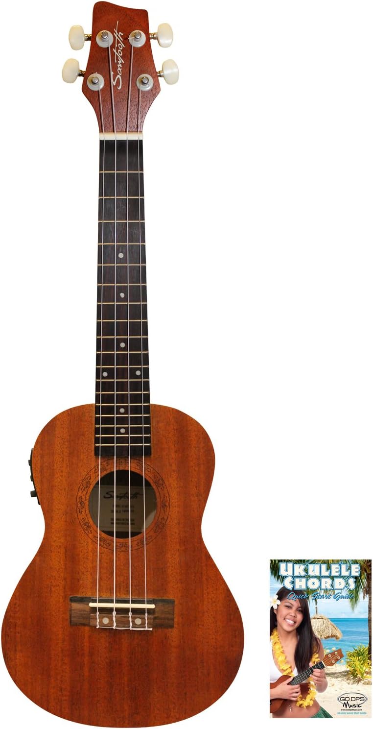 Sawtooth Mahogany Concert Ukulele with Preamp and Quick Start Guide