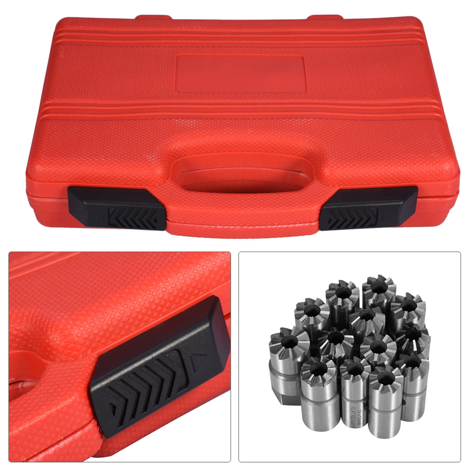 Set Professionale di 17 Utensili per Alesatori Facciali, Kit Taglierine per Sedi Iniettori Auto, Strumenti di Manutenzione Universali