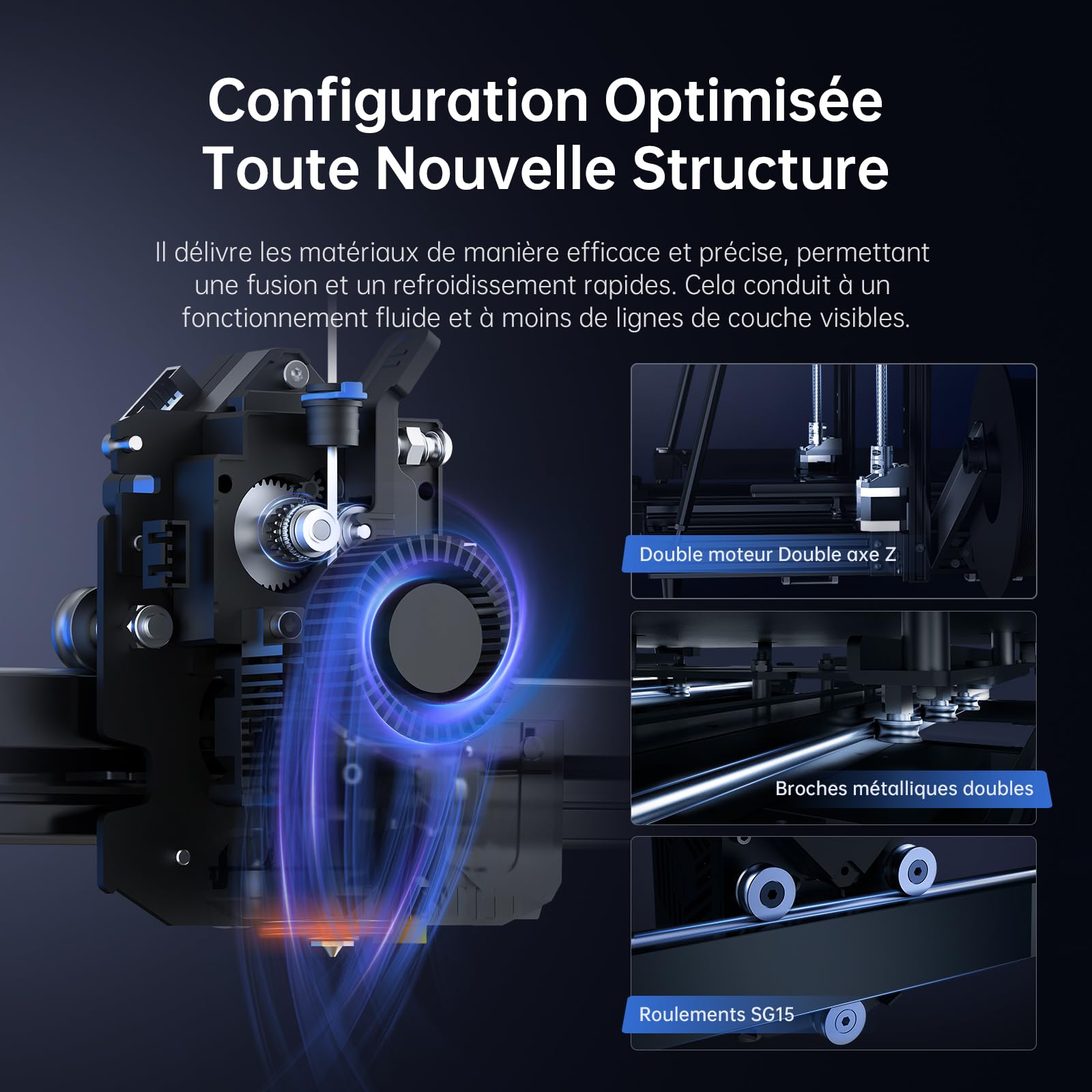 Imprimante 3D Anycubic Kobra 2 Max, 500mm/s Impression Haute Vitesse, Grand 88L Imprimantes 3D avec Auto Nivellement et Haute Performance, Prend en Charge Anycubic APP, Grand Format 420x420x500mm