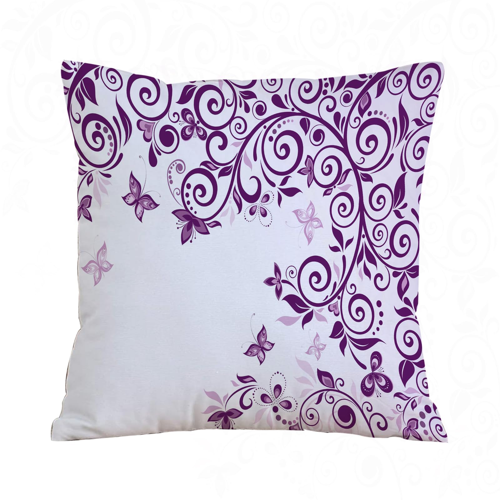 AELKSP Cushion Cover Decorations Pillow Cover Home for Livingroom Couch Sofa Decor Throw Pillow Case Gifts,Violet floral card,16x16 in