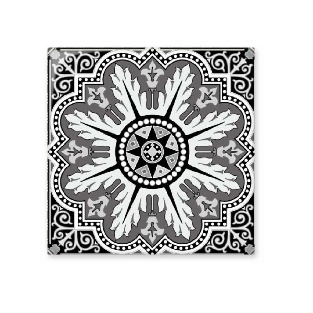 Carrelage céramique de salle de bain noir blanc brillant arabe