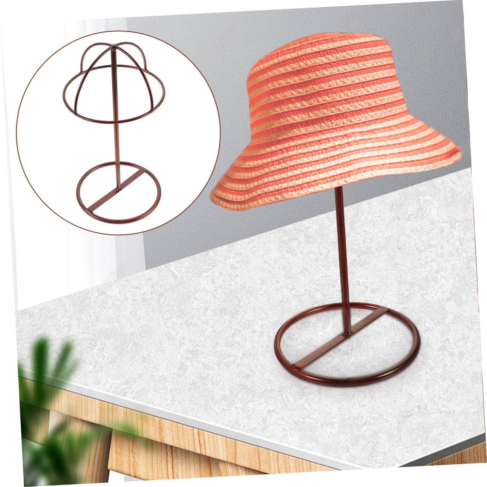 帽子スタンド ハットディスプレイ ウィッグスタンド ブロンズ 32 cm 2個