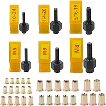 20pcs 1/4-20 Rivet Nuts with Hand Rivet Nut Tool Set, Manual Rivnut Tool, Hand Nut Riveter Accessory for Simple Install 1/4-20