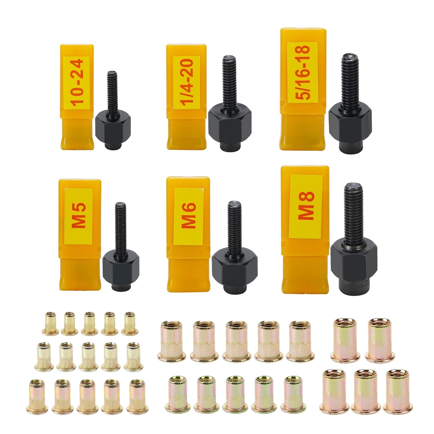 HIFESON Hand Rivet Nut Tool, Rivnut Tool - Metric & SAE with 30pcs ...