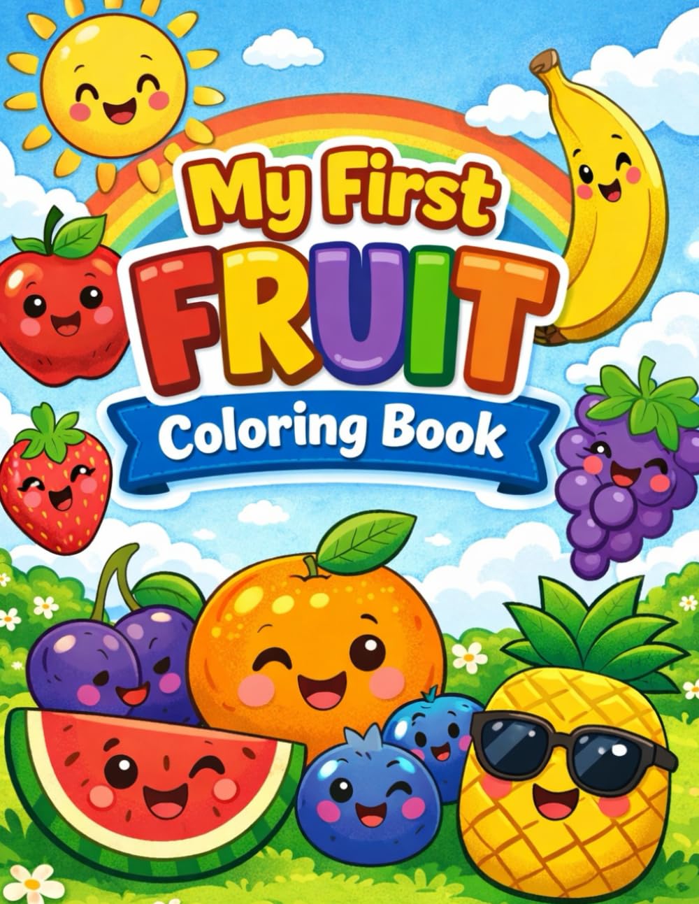 My First Fruit Coloring Book: Fun and Easy Fruit Coloring Book with Tracing and Counting Activities for Toddlers Ages 2–5