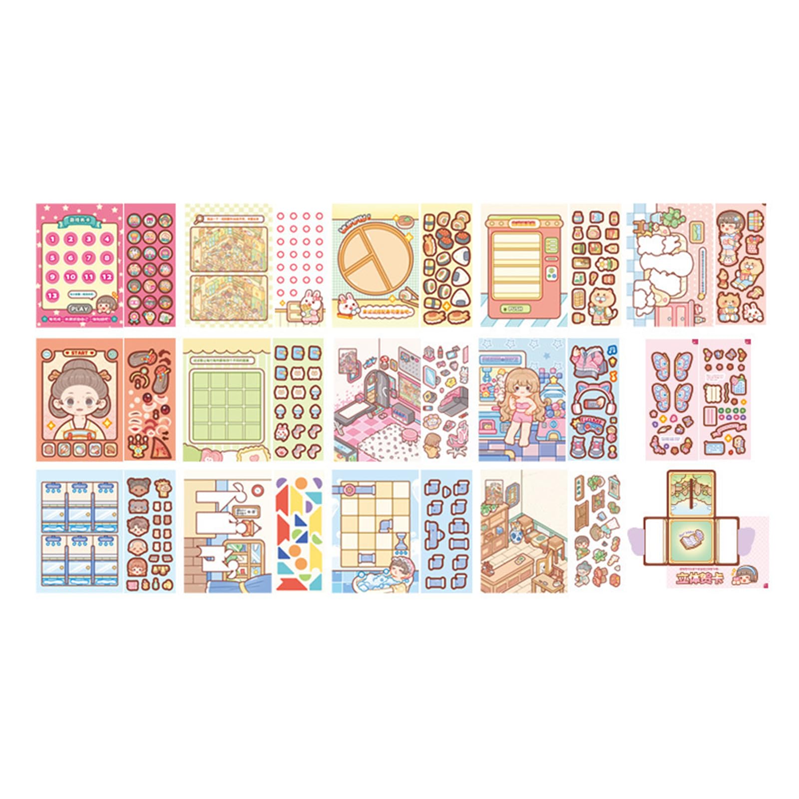 Miniature Scene Sticker Waterproof Scenery PET Sticker for Kid Notebook Journal Memory Book Laptop Scrapbooking School Use