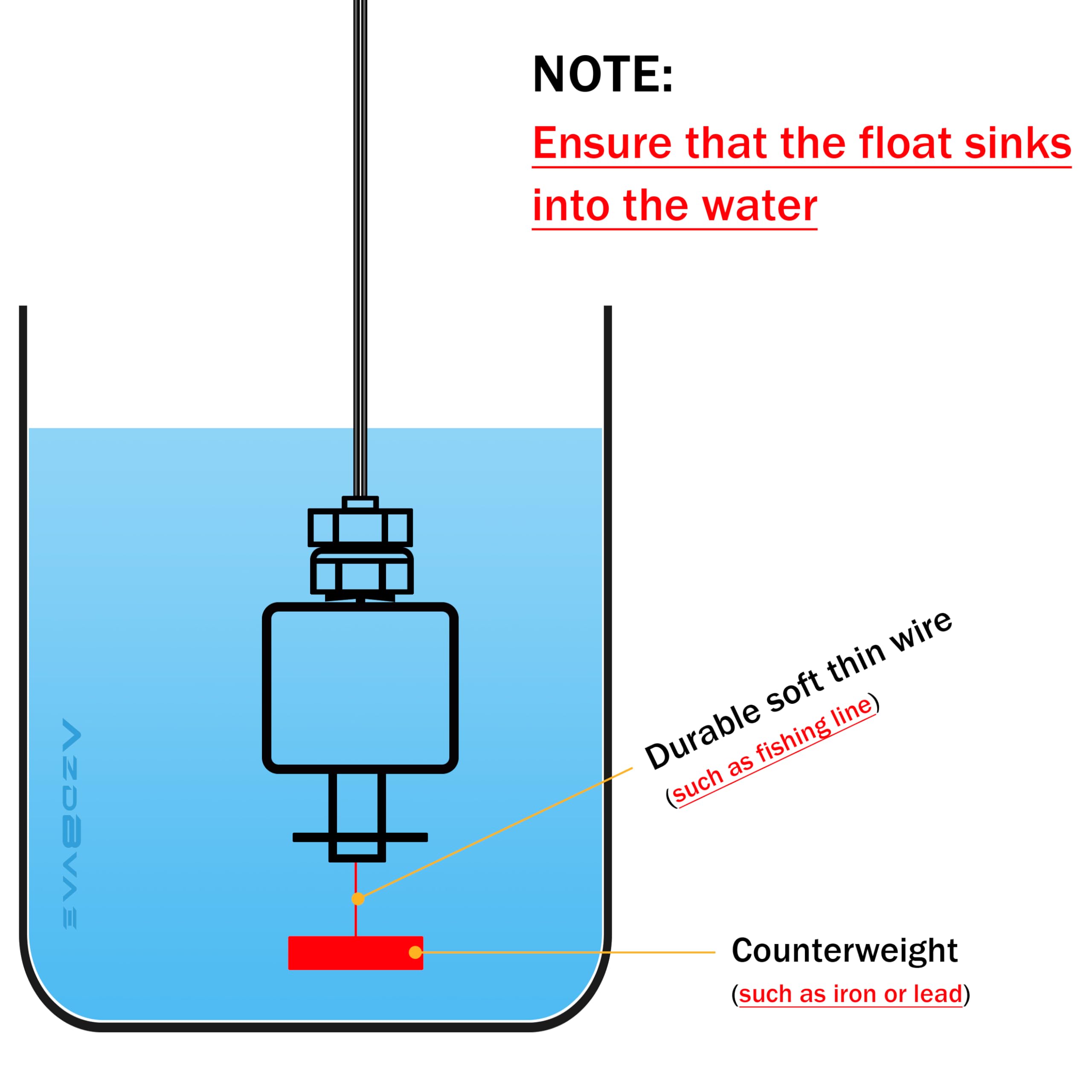 Detector de sensor de alarma de nivel de agua alto/bajo, sirena estroboscópica roja de 120 dB, sensor de fugas de agua, cable de sonda de 16.4 pies, adecuado para tanque de agua/acuario, piscina