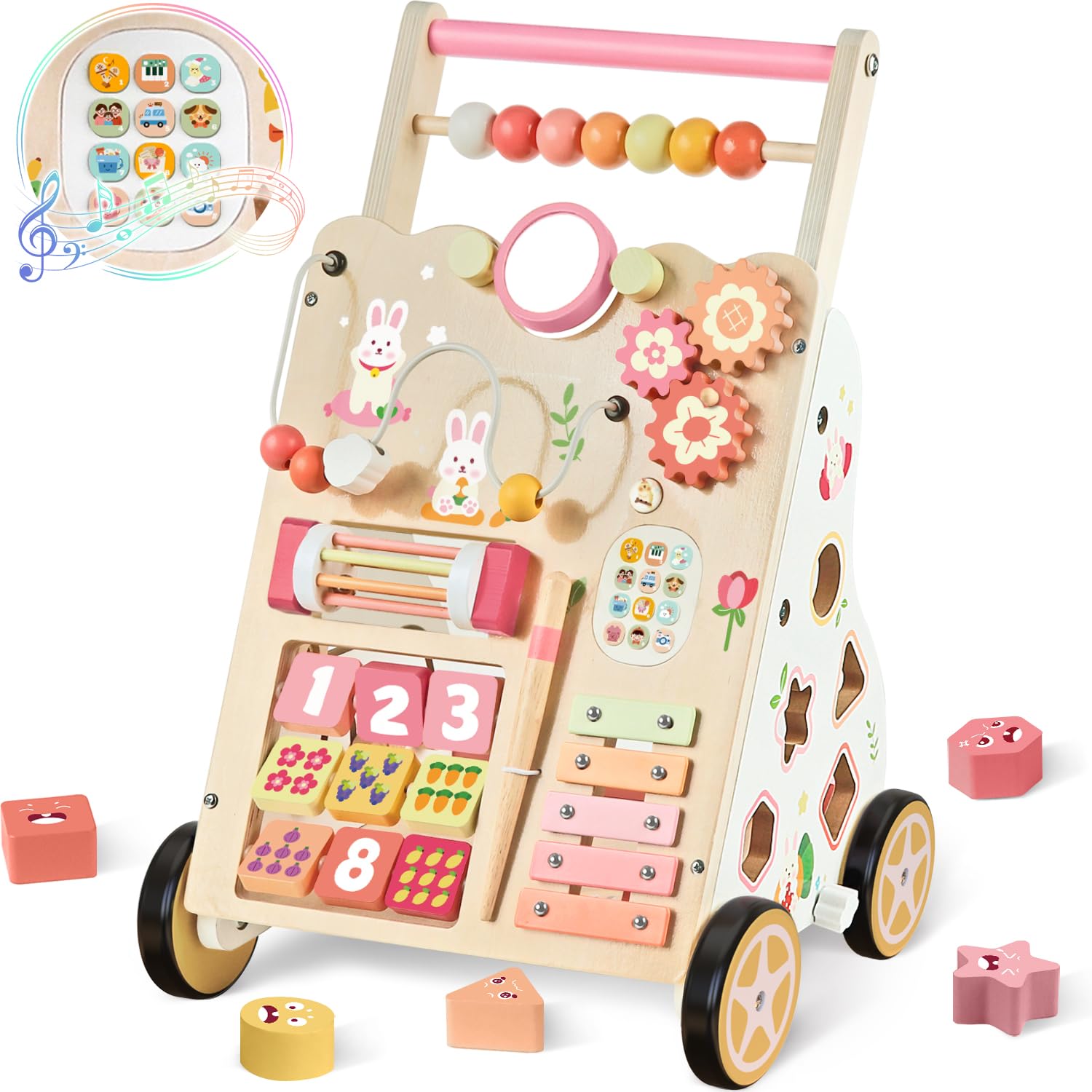 Giocattolo scorrevole in legno per imparare a camminare per bambini BPW668