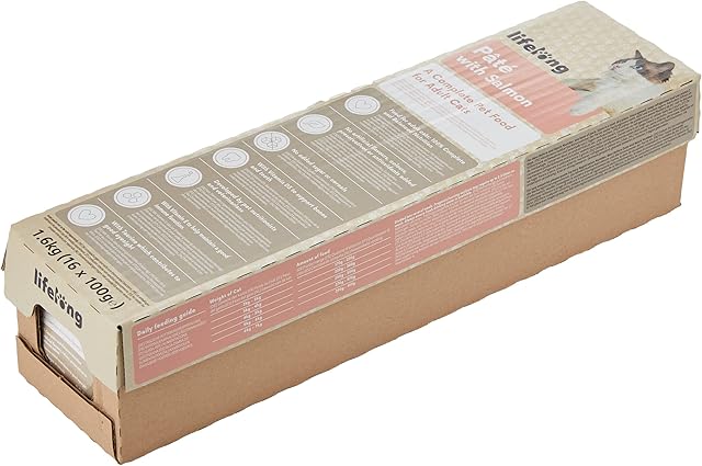 Amazon Brand - Lifelong Cat Food, Paté with Salmon, 100g, Pack of 16