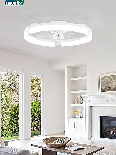 Miniatura 8 de LEDIARY - Ventiladores de techo de 20 pulgadas con luces y control remoto, ventilador de techo moderno de perfil bajo, 3 CCT, atenuación continua,