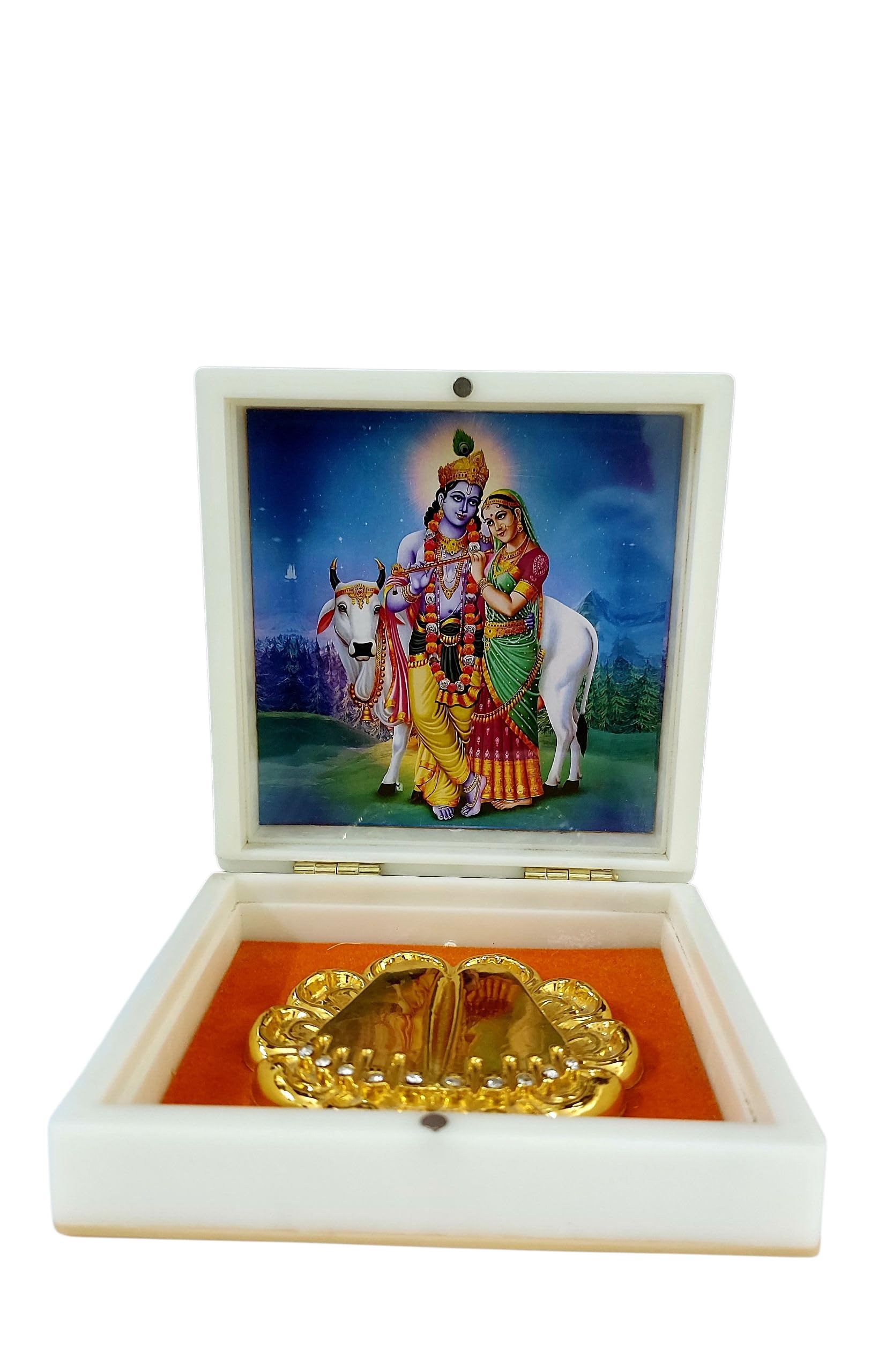 Charan Paduka with Radha Krishna Picture