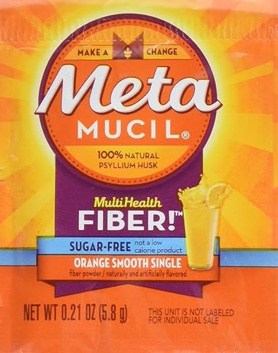 MultiHealth Fiber Singles Orange Smooth Sugar-Free, 0.21 Ounce, Pack of