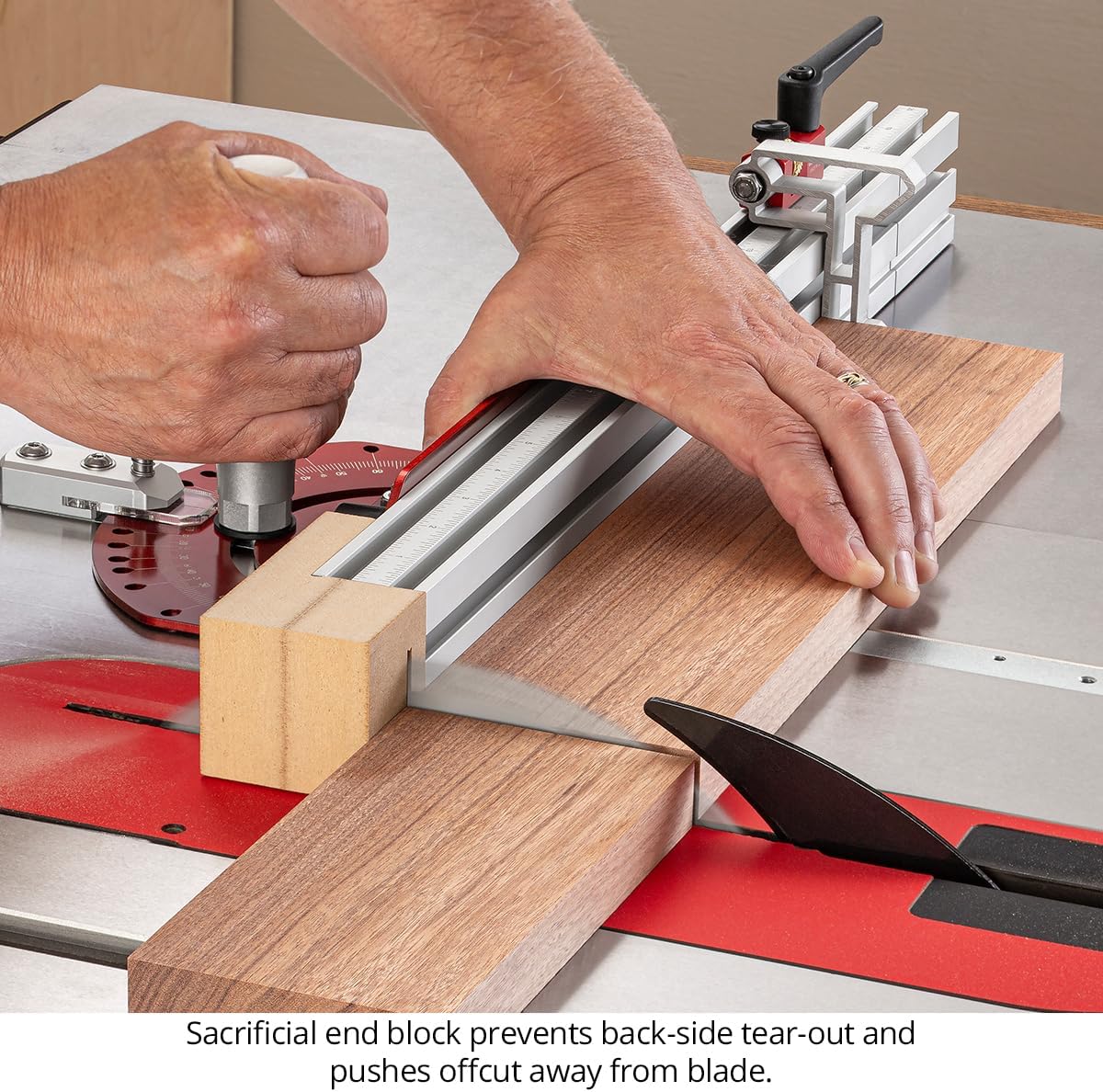 Woodpeckers in-DEXABLE Miter Gauge – Precision Table Saw Cross-Cuts with Micro-Adjust Flip Stop, Indexed Angles & Leaf Spring Miter Bar – USA-Made IMG-I