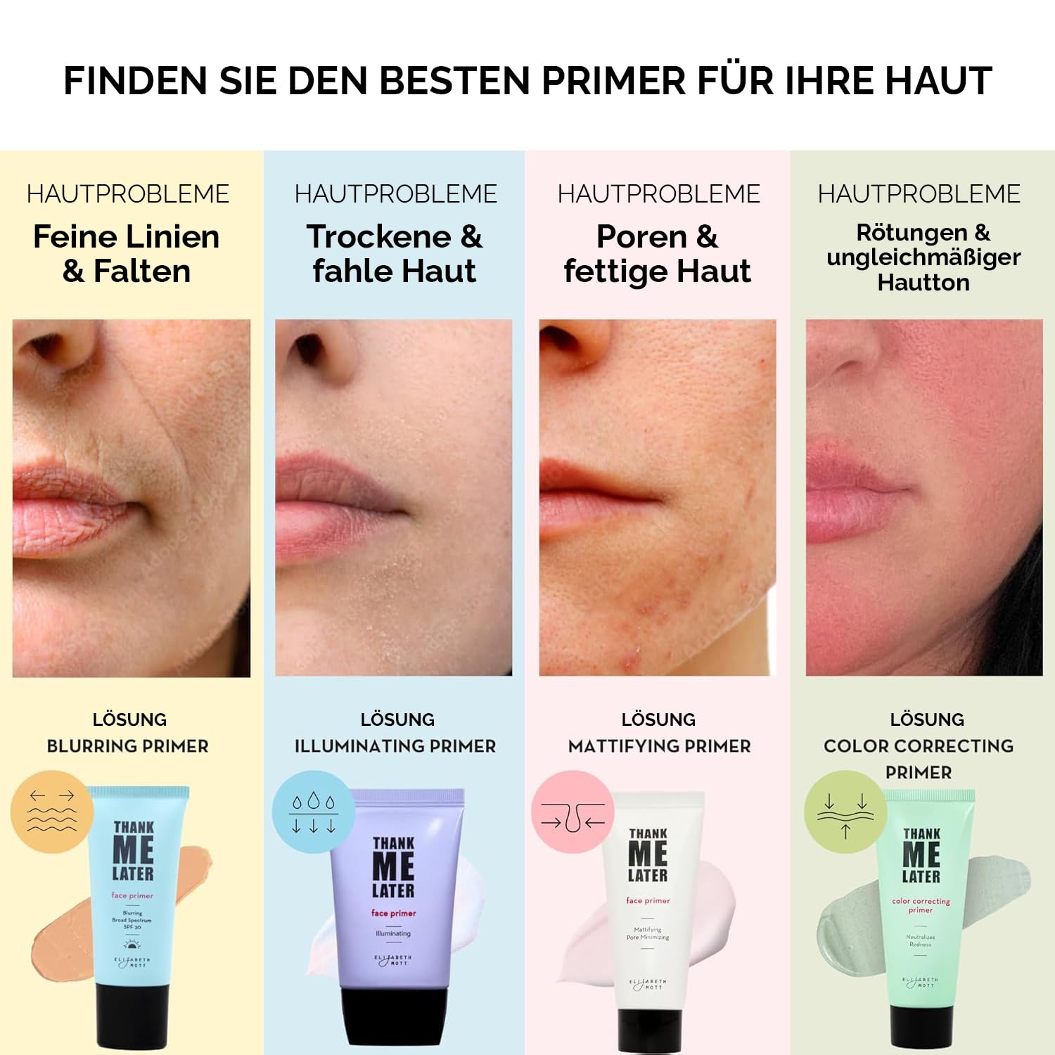 Elizabeth Mott Wasserfester Lidschatten gegen fettige Augenlider und Falten. Matte Face Primer (30 g) Claro