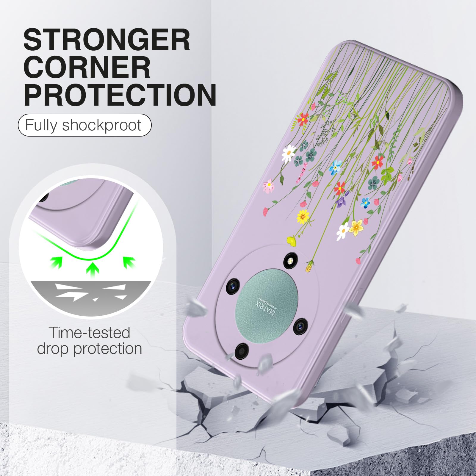 XINYEXIN Cover per Honor Magic 5 Lite 5G Ultra Sottile Custodia Protettiva per Cellulare Opaca Antigraffio Antiurto Bumper Case - Verde
