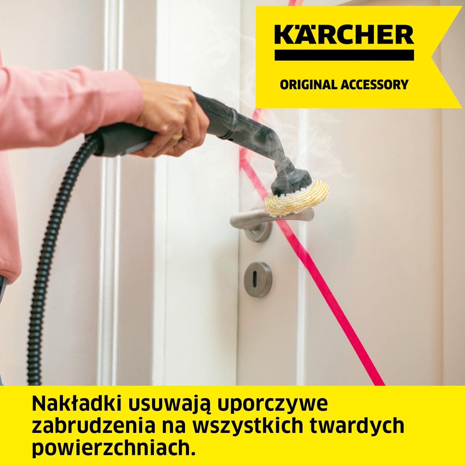 Kärcher zestaw okrągłych nakładek na dużą, okrągłą szczotkę z wysokiej jakości mikrofibry zapewniający lepsze rezultaty czyszczenia, oryginalne akcesoria do parownic Kärcher