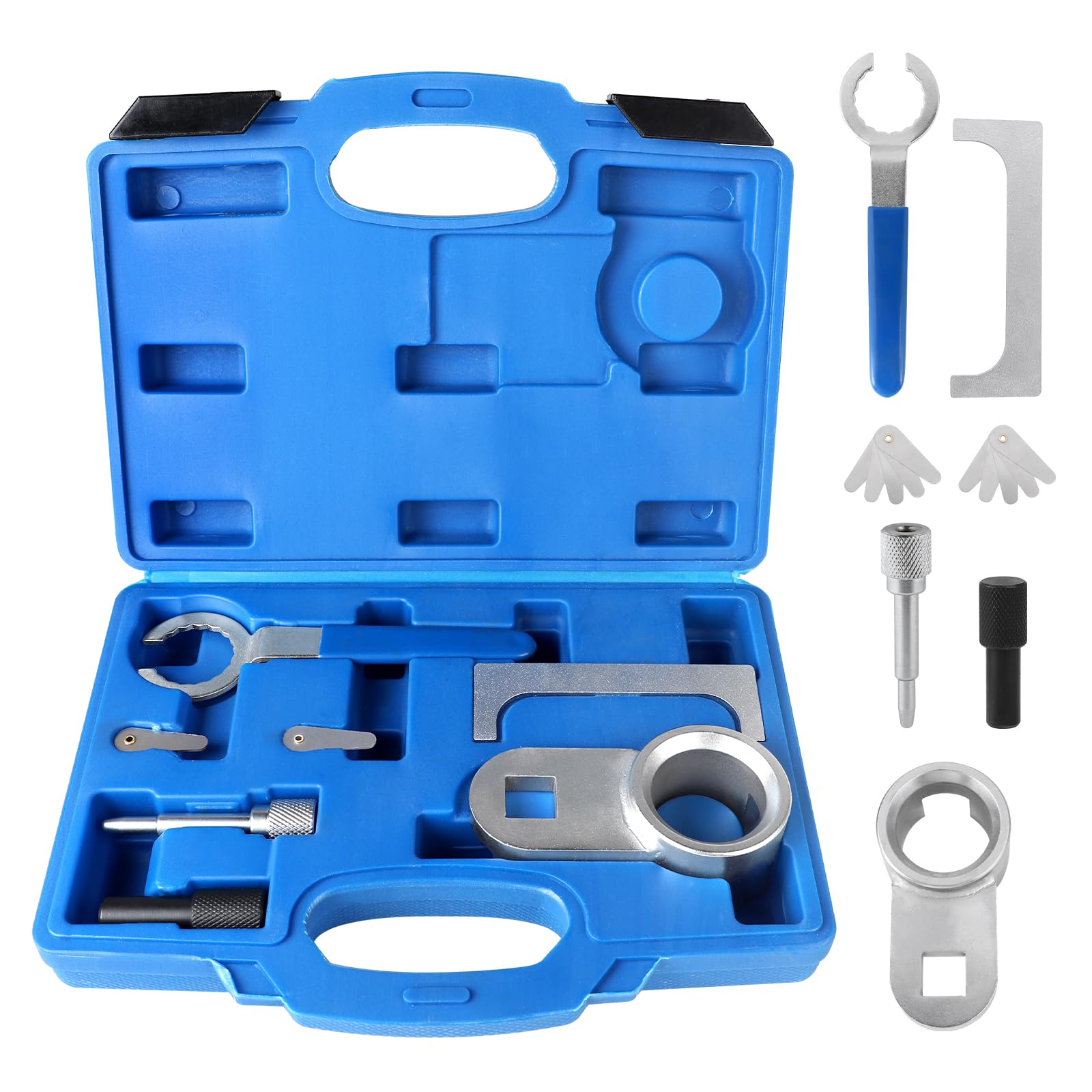 EXLECO Set di attrezzi per l'installazione del motore, VW T4 Crafter LT 2.4 D & 2.5 TDI, cinghia dentata, strumento temporizzazione, albero a camme, blocco motore, strumento di bloccaggio diesel