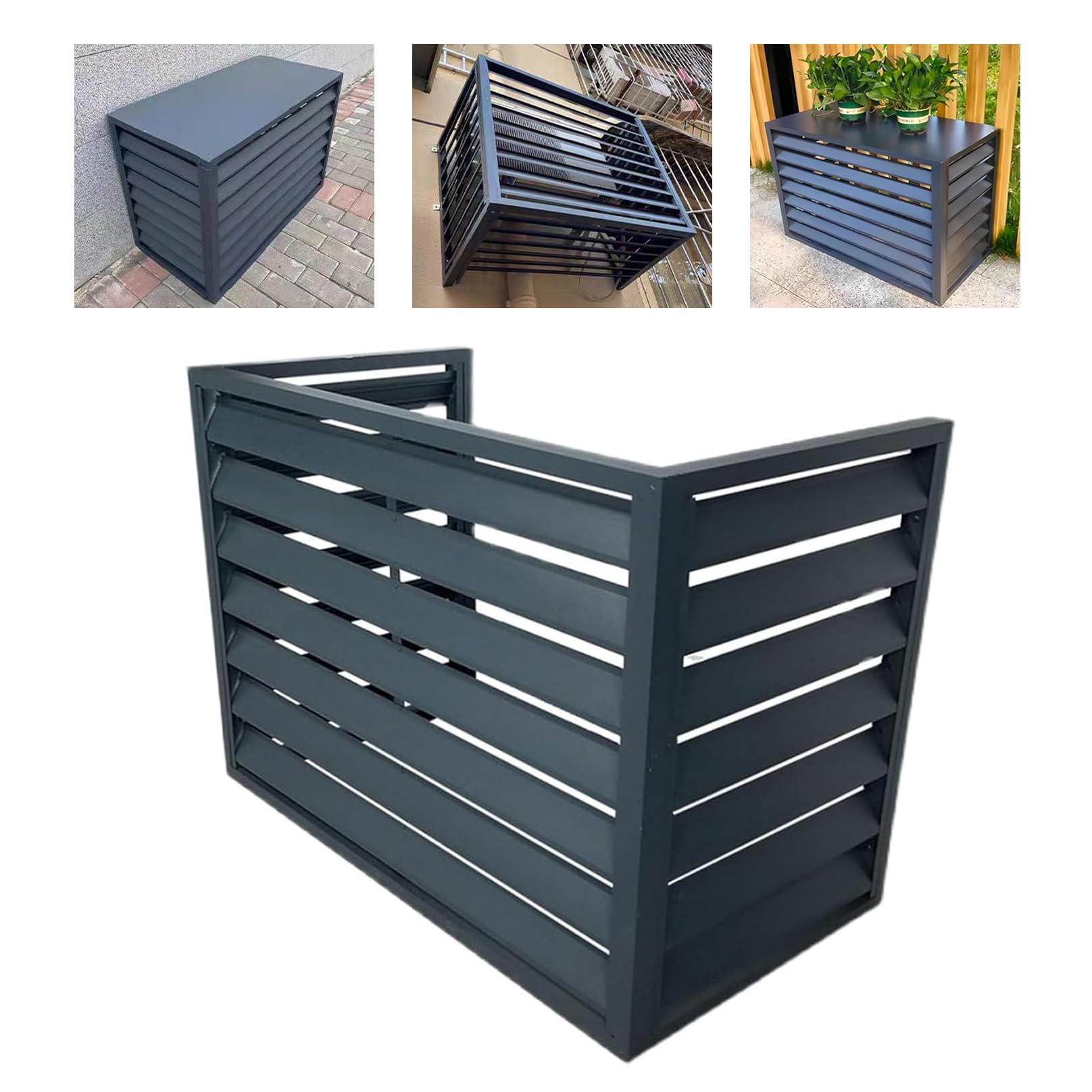 unmjgybc Air Conditioner Cover, Heat Pump Cover, Outdoor Privacy Screens Free Standing, Aluminum Air Conditioner Top Cover, Build to Last, Suitable for Indoor and Outdoor 100×70×50(1.5P)