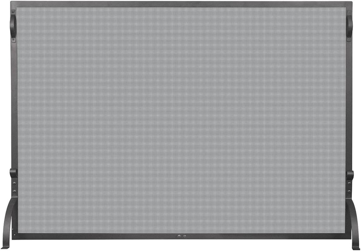 UniFlame, S-1075, Large Wrought Iron Spark Guard Fireplace Screen (50" Wide x 35" Tall)