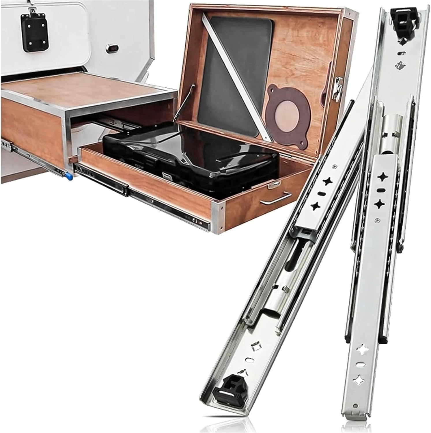 Side Mount Cabinet Runners Glides 53mm Heavy Duty Drawer Slides Without Lock Detachable Furniture Hardware(450mm(18inch))