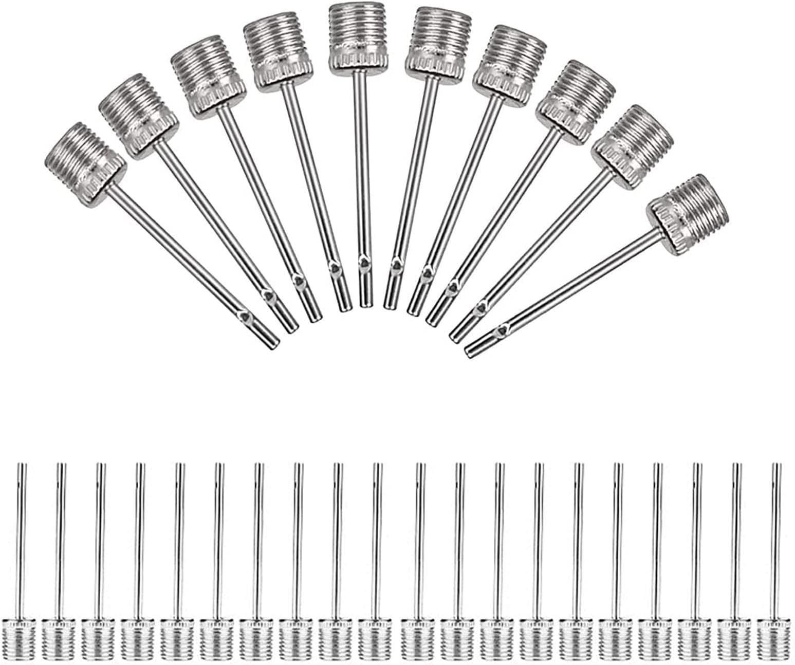 GNAFOTU 30 Packs Air Pump Needles,Stainless Steel Basketball Inflating Pins Air Pump Needle for Balls Soccer Basketball Football Volleyball Rugby