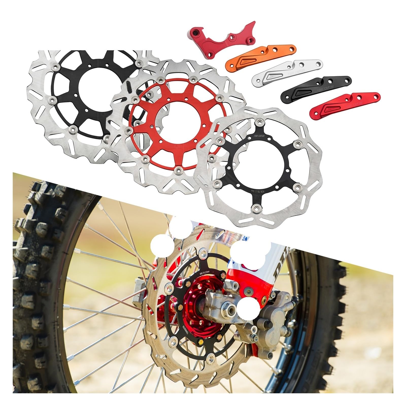 Adaptateur étrier Frein Moto - Disque 260/270/320mm, Pour CR125, CRF250R/450R, Etc.