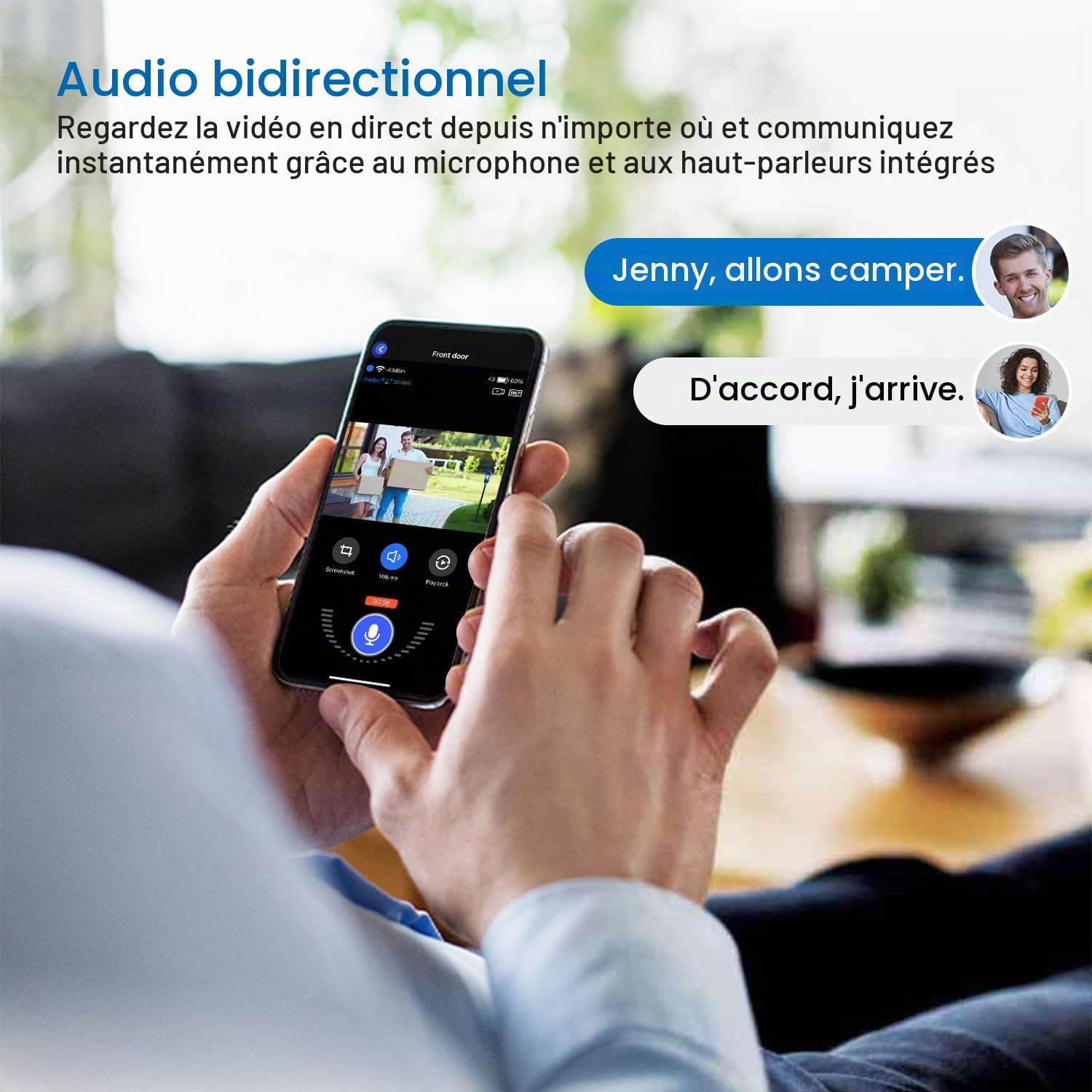 TKMARS Caméra de Surveillance WiFi extérieure sans Fil à énergie Solaire Caméra Basse consommation avec Vision Nocturne Haute définition et accès à Distance (Blanc)