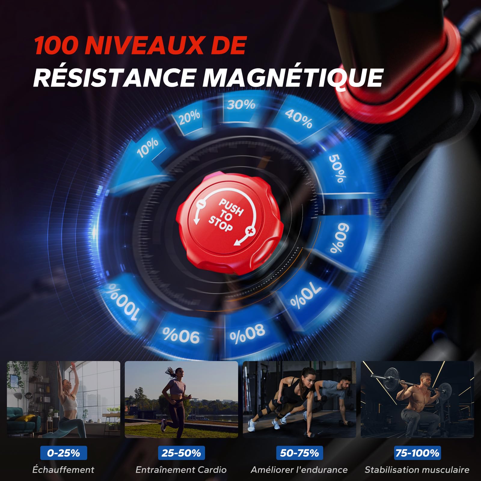 MERACH Vélo d'Appartement avec Résistance Magnétique, Vélo de Fitness d'Intérieur Silencieux avec Siège Confortable Amélioré, Écran LCD, Support Tablette, Application Exclusive, Cardio-training