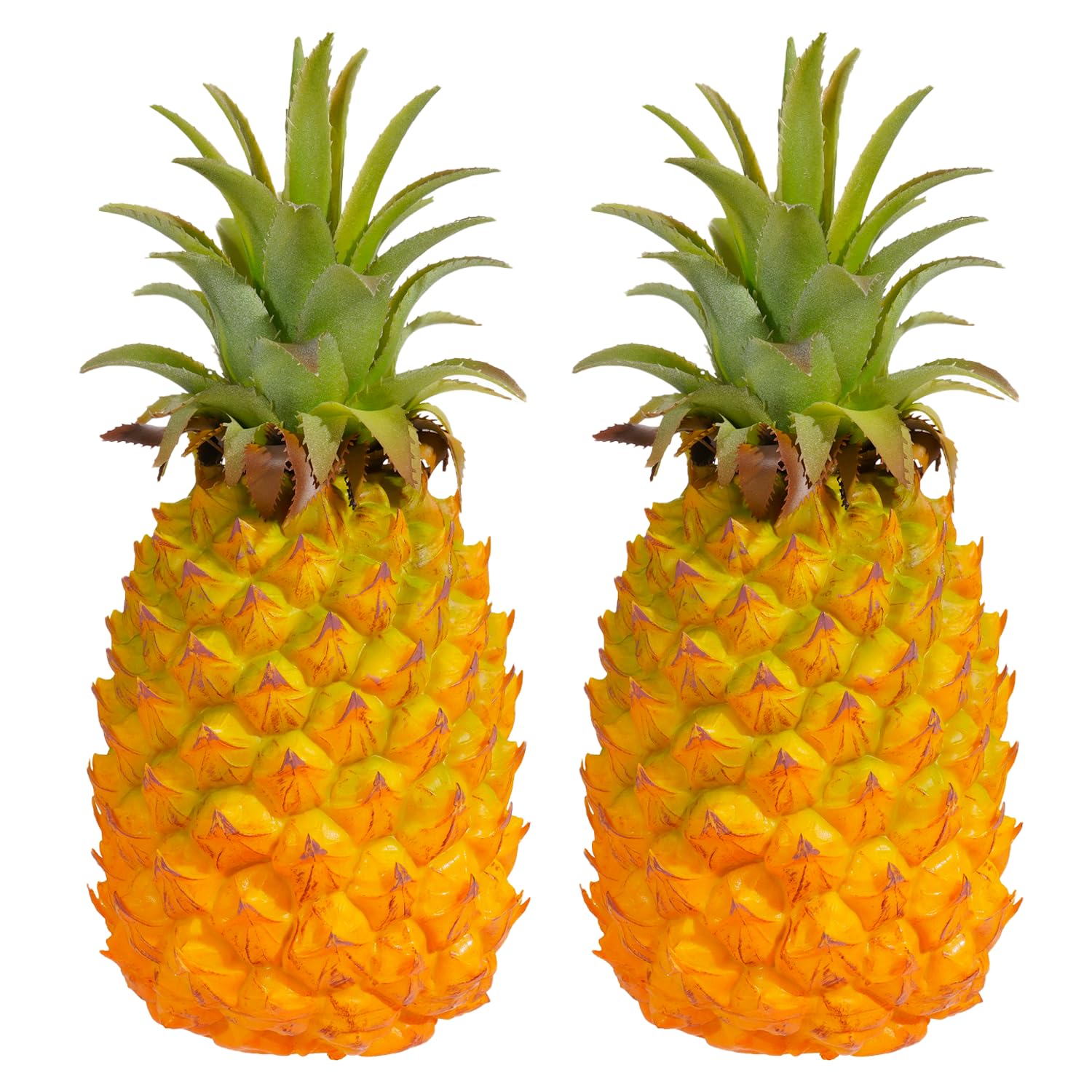 QIRMIZI 2 Pack Artificial Pineapple -Simulated Fruit Decoration, Lifelike Fake Fruit Model, Perfect for Home Decor, Kitchen, Party & Photography Prop – Realistic & Eco-Friendly,Yellow Large