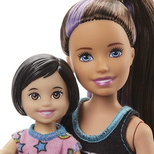 Miniatura 10 de Barbie Juguetes juego de silla alta y cuna con muñeca Skipper muñeca de bebé que cambia de color muebles y accesorios juego Babysitters Inc
