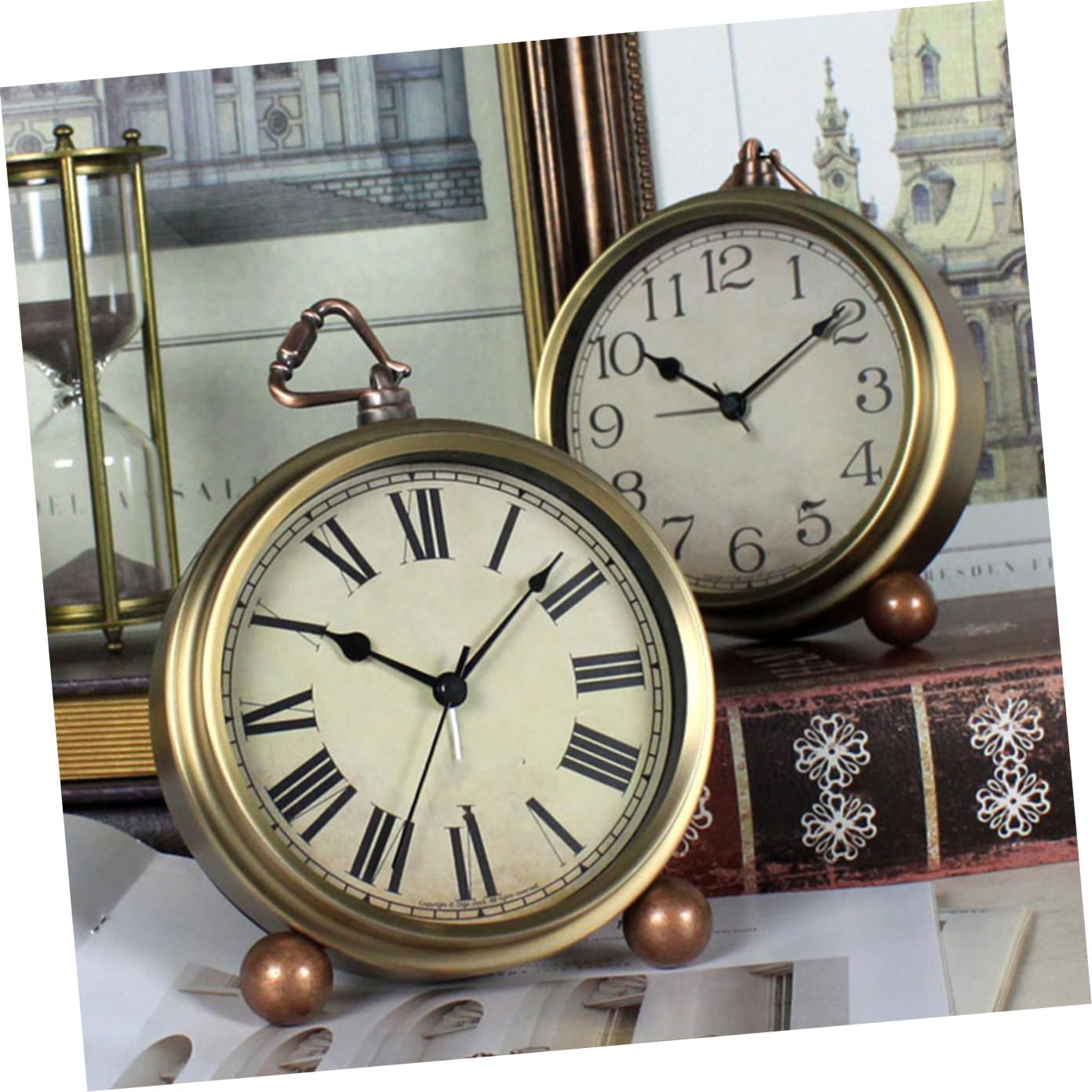 Sosoport Vintage Tischwecker im Amerikanischen Stil mit Alarm, Leise