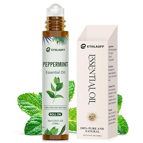 Peppermint Essential Oil Roll On, Natural Aromatherapy Oil Blend Roller