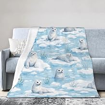 Seal Throw Blanket Ocean Seal Blankets Fleece Plush Flannel Stuff Super Soft Cozy Warm Lightweight Decor Gifts for Lover Boys Girls Kids Adults Men Women 50" x 60"