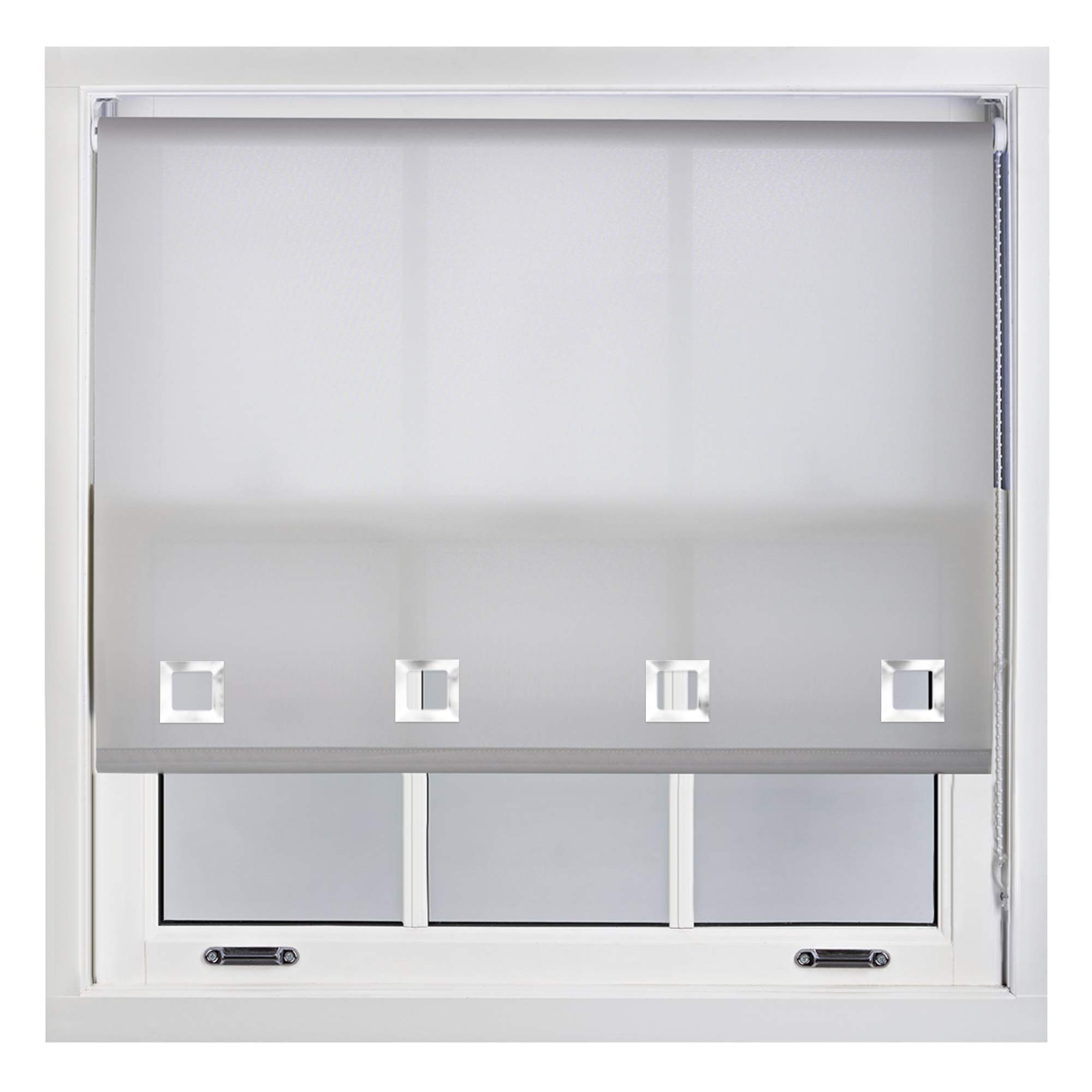 Furnished Grey Daylight Roller Blinds With Large Square Eyelets - Made To Measure - 180Cm X 165Cm
