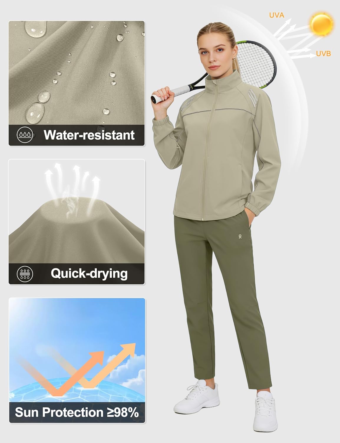 Little Donkey Andy Women's Athletic Tracksuit Set 2 Piece Sweatsuit Casual Outfit Zip Up Sweatshirt Sweatpants with Pockets