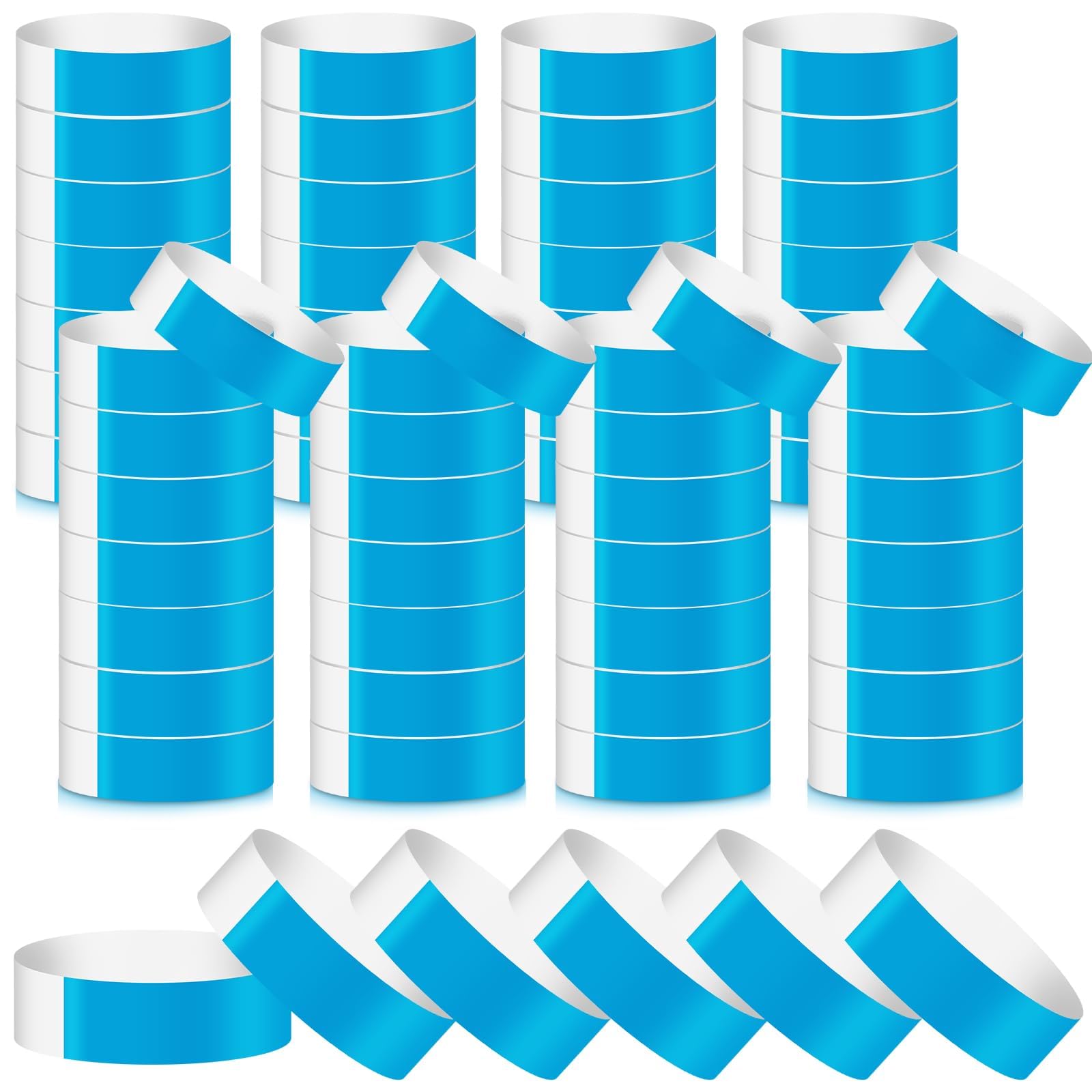 240 Pcs Colored Wristbands for Events Wrist Bands Paper Bracelets Wristbands Waterproof Arm Bands for Events Custom Adhesive Wristbands for Party(Blue)